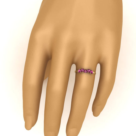 0.75-carat-heart-shape-5-stone-pink-sapphire-wedding-ring-in-yellow-gold-FD9600HTBGSADRPIHAND-0.75CT-NL-YG