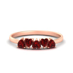 Load image into Gallery viewer, 0.75-carat-heart-shape-5-stone-ruby-wedding-ring-in-rose-gold-FD9600HTBGRUDR-0.75CT-NL-RG
