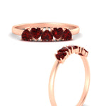 Load image into Gallery viewer, 0.75-carat-heart-shape-5-stone-ruby-wedding-ring-in-rose-gold-FD9600HTBGRUDRANGLE3-0.75CT-NL-RG
