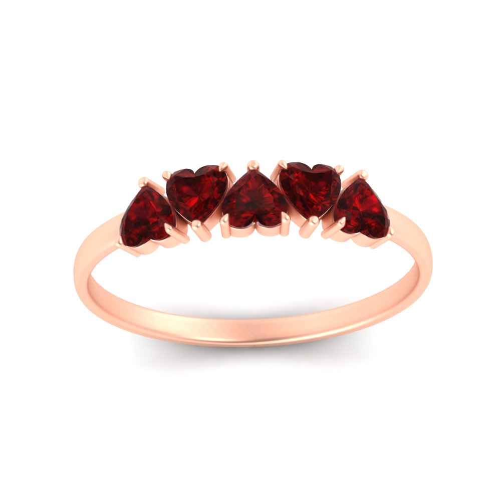 0.75-carat-heart-shape-5-stone-ruby-wedding-ring-in-rose-gold-FD9600HTBGRUDRANGLE5-0.75CT-NL-RG