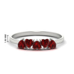 Load image into Gallery viewer, 0.75-carat-heart-shape-5-stone-ruby-wedding-ring-in-white-gold-FD9600HTBGRUDR-0.75CT-NL-WG-HW

