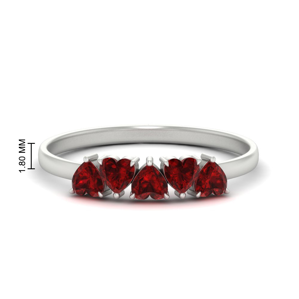 0.75-carat-heart-shape-5-stone-ruby-wedding-ring-in-white-gold-FD9600HTBGRUDR-0.75CT-NL-WG-HW