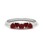 Load image into Gallery viewer, 0.75-carat-heart-shape-5-stone-ruby-wedding-ring-in-white-gold-FD9600HTBGRUDR-0.75CT-NL-WG

