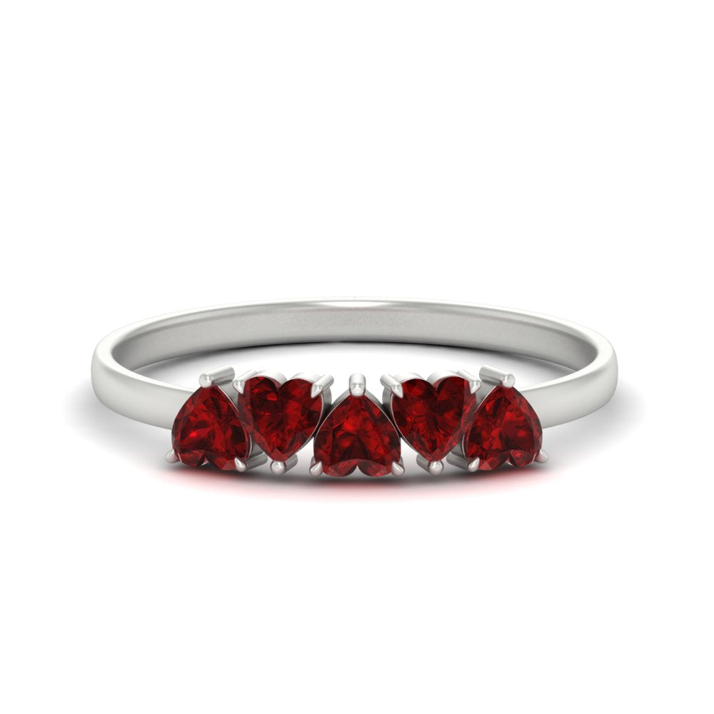 0.75-carat-heart-shape-5-stone-ruby-wedding-ring-in-white-gold-FD9600HTBGRUDR-0.75CT-NL-WG