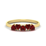 Load image into Gallery viewer, 0.75-carat-heart-shape-5-stone-ruby-wedding-ring-in-yellow-gold-FD9600HTBGRUDR-0.75CT-NL-YG
