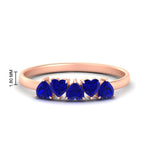 Load image into Gallery viewer, 0.75-carat-heart-shape-5-stone-sapphire-wedding-ring-in-rose-gold-FD9600HTBGSABL-0.75CT-NL-RG-HW
