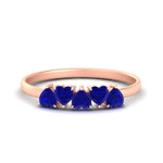 Load image into Gallery viewer, 0.75-carat-heart-shape-5-stone-sapphire-wedding-ring-in-rose-gold-FD9600HTBGSABL-0.75CT-NL-RG
