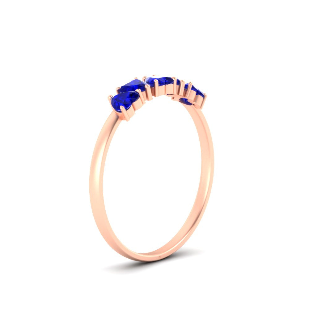 0.75-carat-heart-shape-5-stone-sapphire-wedding-ring-in-rose-gold-FD9600HTBGSABLANGLE2-0.75CT-NL-RG