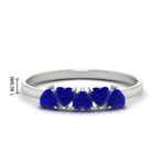 Load image into Gallery viewer, 0.75-carat-heart-shape-5-stone-sapphire-wedding-ring-in-white-gold-FD9600HTBGSABL-0.75CT-NL-WG-HW
