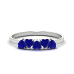 Load image into Gallery viewer, 0.75-carat-heart-shape-5-stone-sapphire-wedding-ring-in-white-gold-FD9600HTBGSABL-0.75CT-NL-WG
