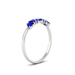 Load image into Gallery viewer, 0.75-carat-heart-shape-5-stone-sapphire-wedding-ring-in-white-gold-FD9600HTBGSABLANGLE2-0.75CT-NL-WG
