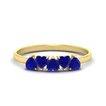 Load image into Gallery viewer, 0.75-carat-heart-shape-5-stone-sapphire-wedding-ring-in-yellow-gold-FD9600HTBGSABL-0.75CT-NL-YG
