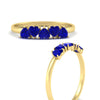 Load image into Gallery viewer, 0.75-carat-heart-shape-5-stone-sapphire-wedding-ring-in-yellow-gold-FD9600HTBGSABLANGLE3-0.75CT-NL-YG