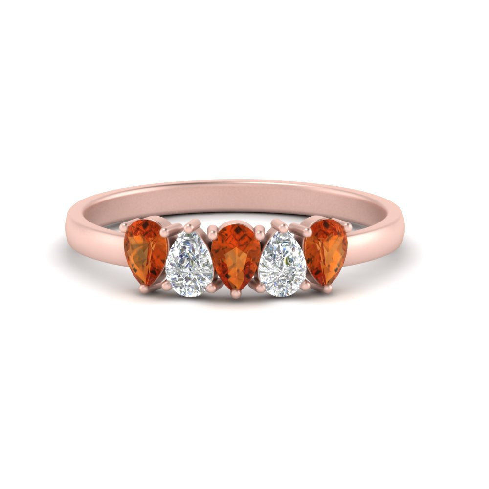 0.75-carat-orange-sapphire-five-stone-wedding-band-teardrop-rose-gold-FD8294B-0.15CTGSAORANGLE3-NL-RG
