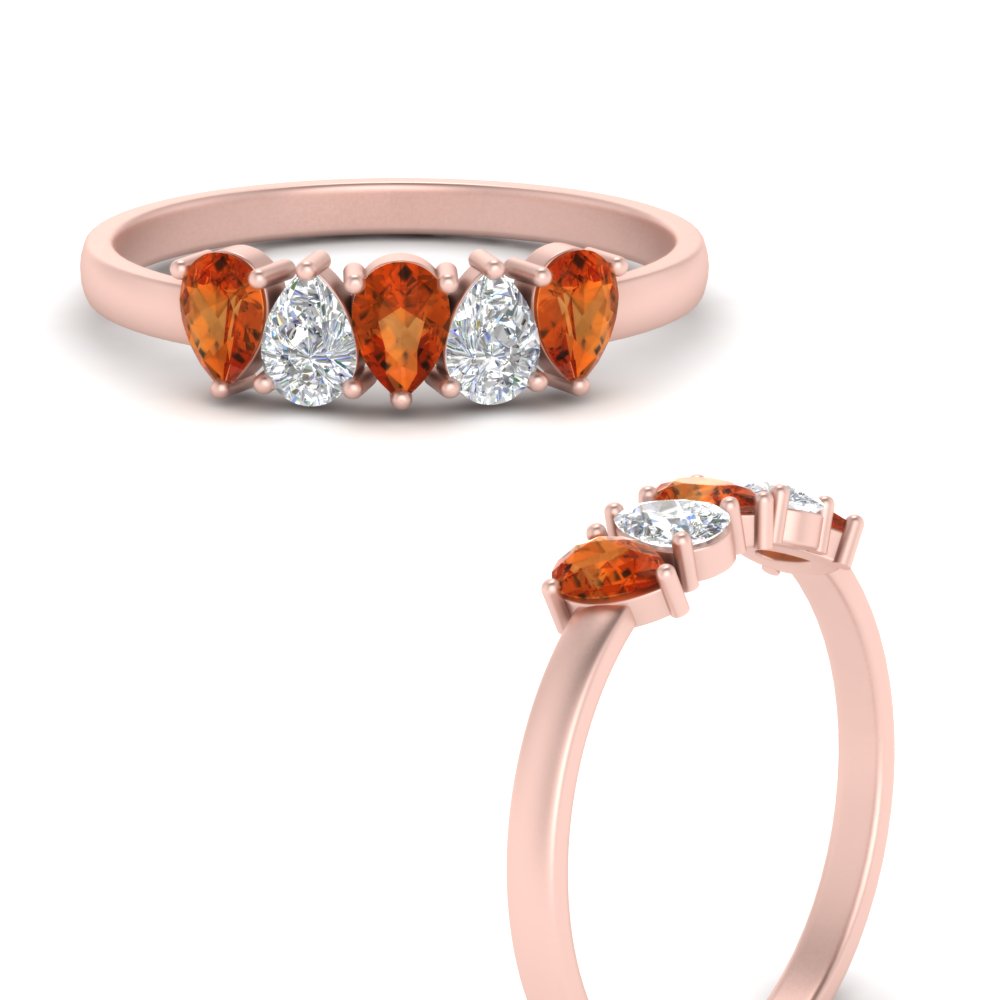 0.75-carat-orange-sapphire-five-stone-wedding-band-teardrop-rose-gold-FD8294B-0.15CTGSAORANGLE3-NL-RG