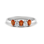 Load image into Gallery viewer, 0.75-carat-orange-sapphire-five-stone-wedding-band-teardrop-white-gold-FD8294B-0.15CTGSAORANGLE3-NL-WG

