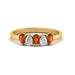 Load image into Gallery viewer, 0.75-carat-orange-sapphire-five-stone-wedding-band-teardrop-yellow-gold-FD8294B-0.15CTGSAORANGLE3-NL-YG
