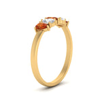 Load image into Gallery viewer, 0.75-carat-orange-sapphire-five-stone-wedding-band-teardrop-yellow-gold-FD8294B-0.15CTGSAORANGLE3-NL-YG
