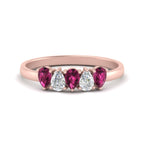 Load image into Gallery viewer, 0.75-carat-pink-sapphire-five-stone-wedding-band-teardrop-rose-gold-FD8294B-0.15CTGSADRPIANGLE3-NL-RG
