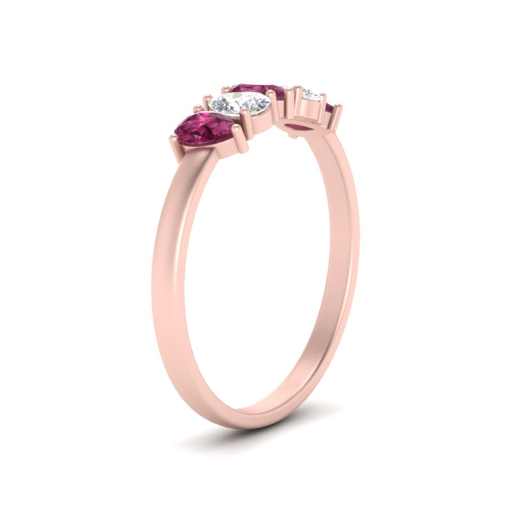 0.75-carat-pink-sapphire-five-stone-wedding-band-teardrop-rose-gold-FD8294B-0.15CTGSADRPIANGLE3-NL-RG