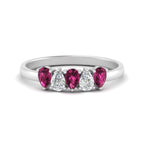 Load image into Gallery viewer, 0.75-carat-pink-sapphire-five-stone-wedding-band-teardrop-white-gold-FD8294B-0.15CTGSADRPIANGLE3-NL-WG
