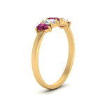 Load image into Gallery viewer, 0.75-carat-pink-sapphire-five-stone-wedding-band-teardrop-yellow-gold-FD8294B-0.15CTGSADRPIANGLE3-NL-YG
