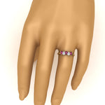 Load image into Gallery viewer, 0.75-carat-pink-sapphire-five-stone-wedding-band-teardrop-yellow-gold-FD8294B-0.15CTGSADRPIANGLE3-NL-YG

