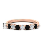 Load image into Gallery viewer, 0.75-carat-round-7-black-diamond-wedding-ring-band-in-rose-gold-FD8008B7GBLACK-0.75CT-NL-RG-HW
