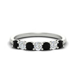 Load image into Gallery viewer, 0.75-carat-round-7-black-diamond-wedding-ring-band-in-white-gold-FD8008B7GBLACK-0.75CT-NL-WG
