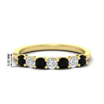 Load image into Gallery viewer, 0.75-carat-round-7-black-diamond-wedding-ring-band-in-yellow-gold-FD8008B7GBLACK-0.75CT-NL-YG-HW
