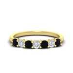 Load image into Gallery viewer, 0.75-carat-round-7-black-diamond-wedding-ring-band-in-yellow-gold-FD8008B7GBLACK-0.75CT-NL-YG
