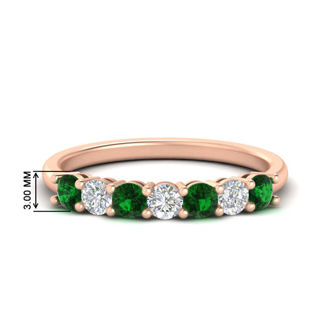 0.75-carat-round-7-emerald-wedding-ring-band-in-rose-gold-FD8008B7GEMGR-0.75CT-NL-RG-HW