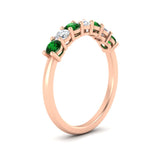 Load image into Gallery viewer, 0.75-carat-round-7-emerald-wedding-ring-band-in-rose-gold-FD8008B7GEMGRANGLE2-0.75CT-NL-RG
