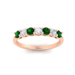 Load image into Gallery viewer, 0.75-carat-round-7-emerald-wedding-ring-band-in-rose-gold-FD8008B7GEMGRANGLE5-0.75CT-NL-RG
