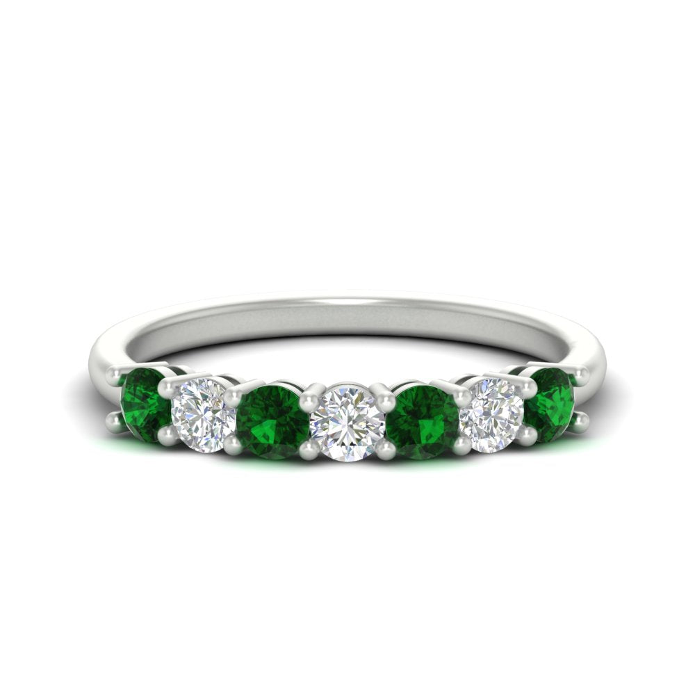 0.75-carat-round-7-emerald-wedding-ring-band-in-white-gold-FD8008B7GEMGR-0.75CT-NL-WG