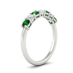 Load image into Gallery viewer, 0.75-carat-round-7-emerald-wedding-ring-band-in-white-gold-FD8008B7GEMGRANGLE2-0.75CT-NL-WG
