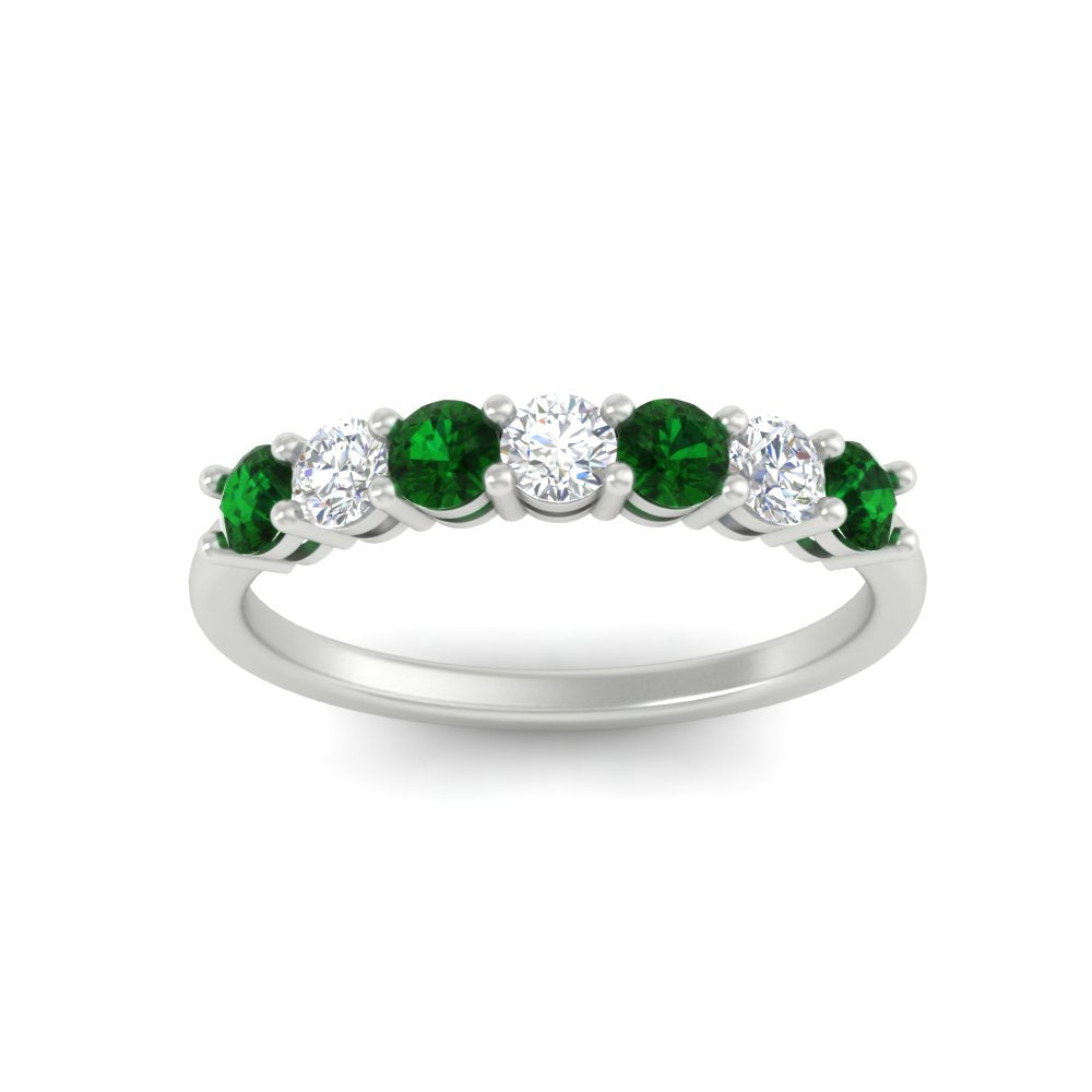 0.75-carat-round-7-emerald-wedding-ring-band-in-white-gold-FD8008B7GEMGRANGLE5-0.75CT-NL-WG