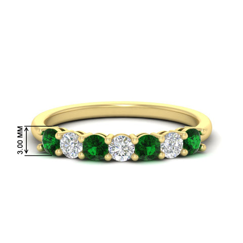 0.75-carat-round-7-emerald-wedding-ring-band-in-yellow-gold-FD8008B7GEMGR-0.75CT-NL-YG-HW