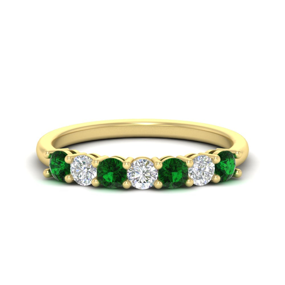 0.75-carat-round-7-emerald-wedding-ring-band-in-yellow-gold-FD8008B7GEMGR-0.75CT-NL-YG