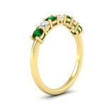 Load image into Gallery viewer, 0.75-carat-round-7-emerald-wedding-ring-band-in-yellow-gold-FD8008B7GEMGRANGLE2-0.75CT-NL-YG
