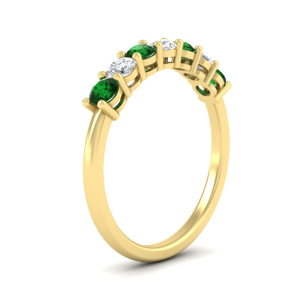 0.75-carat-round-7-emerald-wedding-ring-band-in-yellow-gold-FD8008B7GEMGRANGLE2-0.75CT-NL-YG