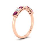 Load image into Gallery viewer, 0.75-carat-round-7-pink-sapphire-wedding-ring-band-in-rose-gold-FD8008B7GSADRPIANGLE2-0.75CT-NL-RG
