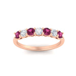 Load image into Gallery viewer, 0.75-carat-round-7-pink-sapphire-wedding-ring-band-in-rose-gold-FD8008B7GSADRPIANGLE5-0.75CT-NL-RG
