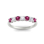 Load image into Gallery viewer, 0.75-carat-round-7-pink-sapphire-wedding-ring-band-in-white-gold-FD8008B7GSADRPIANGLE5-0.75CT-NL-WG
