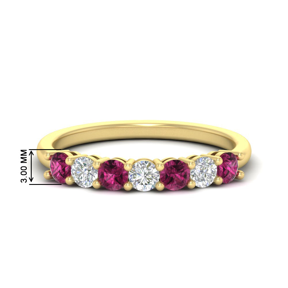 0.75-carat-round-7-pink-sapphire-wedding-ring-band-in-yellow-gold-FD8008B7GSADRPI-0.75CT-NL-YG-HW