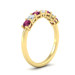 Load image into Gallery viewer, 0.75-carat-round-7-pink-sapphire-wedding-ring-band-in-yellow-gold-FD8008B7GSADRPIANGLE2-0.75CT-NL-YG
