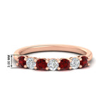 Load image into Gallery viewer, 0.75-carat-round-7-ruby-wedding-ring-band-in-rose-gold-FD8008B7GRUDR-0.75CT-NL-RG-HW
