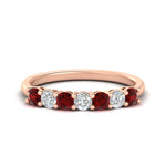 Load image into Gallery viewer, 0.75-carat-round-7-ruby-wedding-ring-band-in-rose-gold-FD8008B7GRUDR-0.75CT-NL-RG
