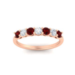 Load image into Gallery viewer, 0.75-carat-round-7-ruby-wedding-ring-band-in-rose-gold-FD8008B7GRUDRANGLE5-0.75CT-NL-RG
