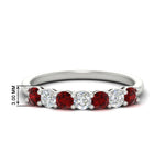 Load image into Gallery viewer, 0.75-carat-round-7-ruby-wedding-ring-band-in-white-gold-FD8008B7GRUDR-0.75CT-NL-WG-HW
